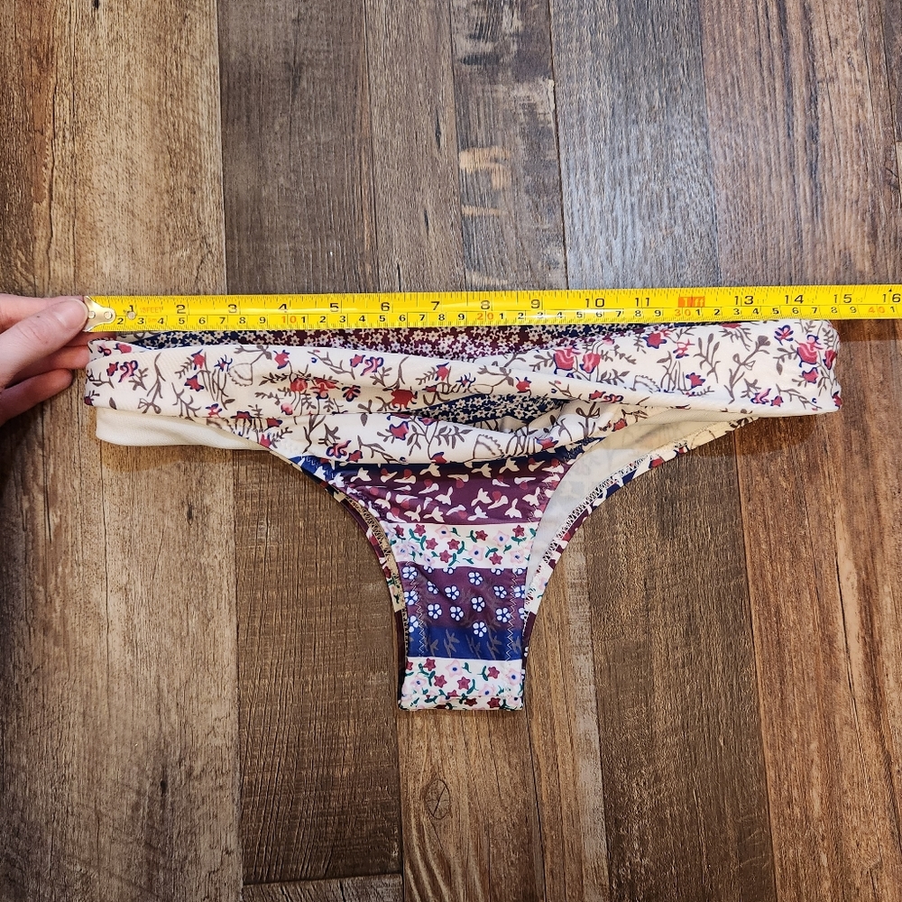 Maroon & Floral Swimsuit - Picture 7 of 7